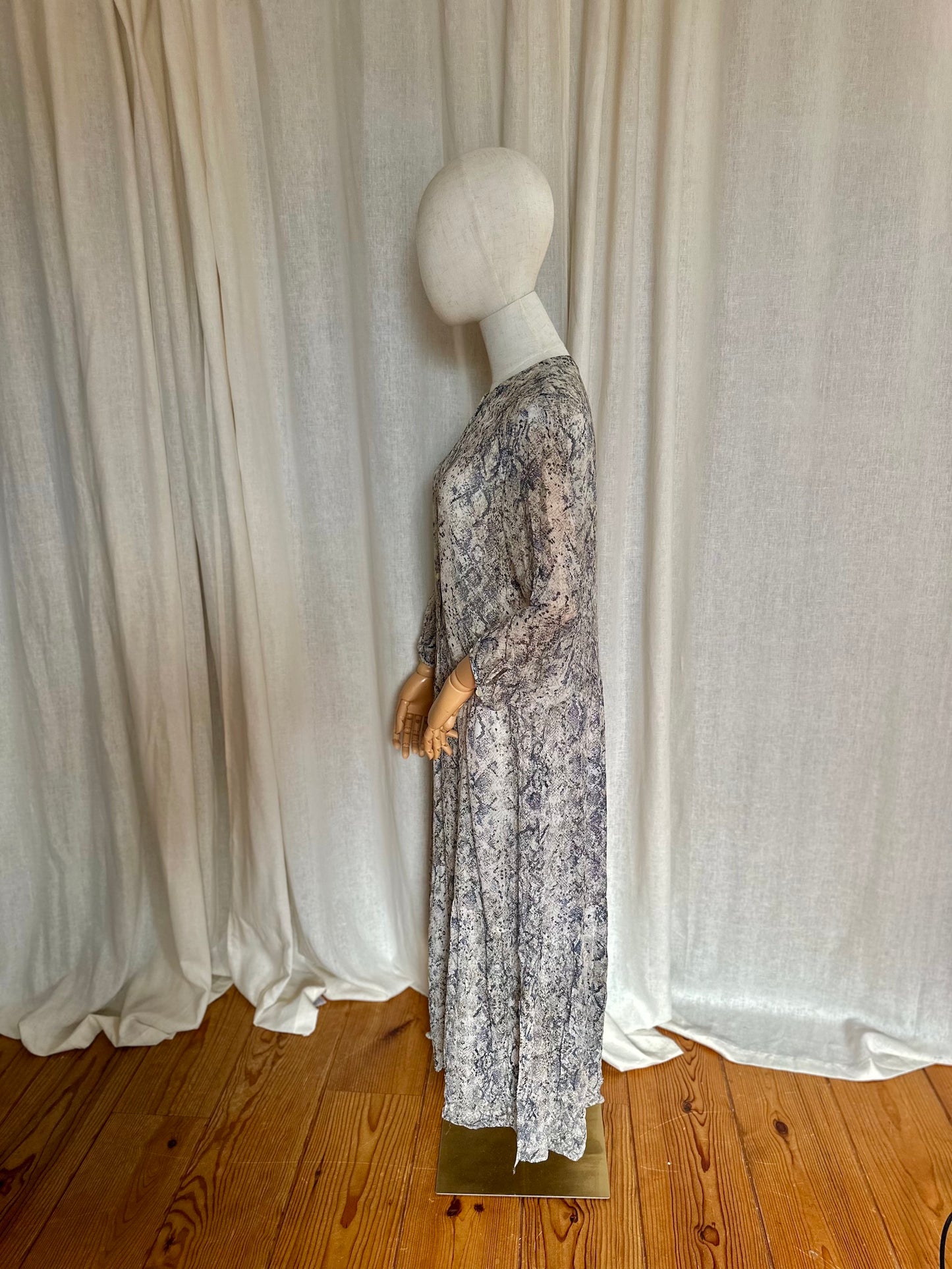 Jurk Set slangenprint wit - Maat 42