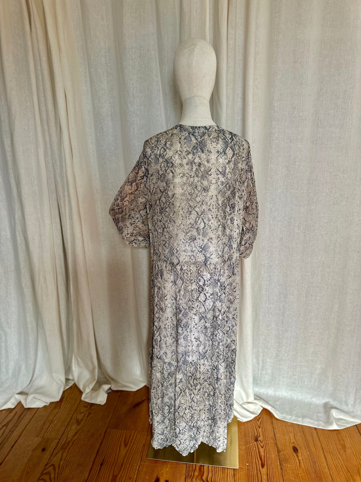 Jurk Set slangenprint wit - Maat 42