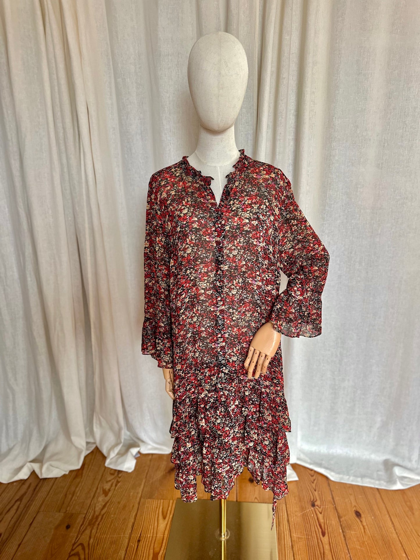 Jurk Set print rood - Maat 42