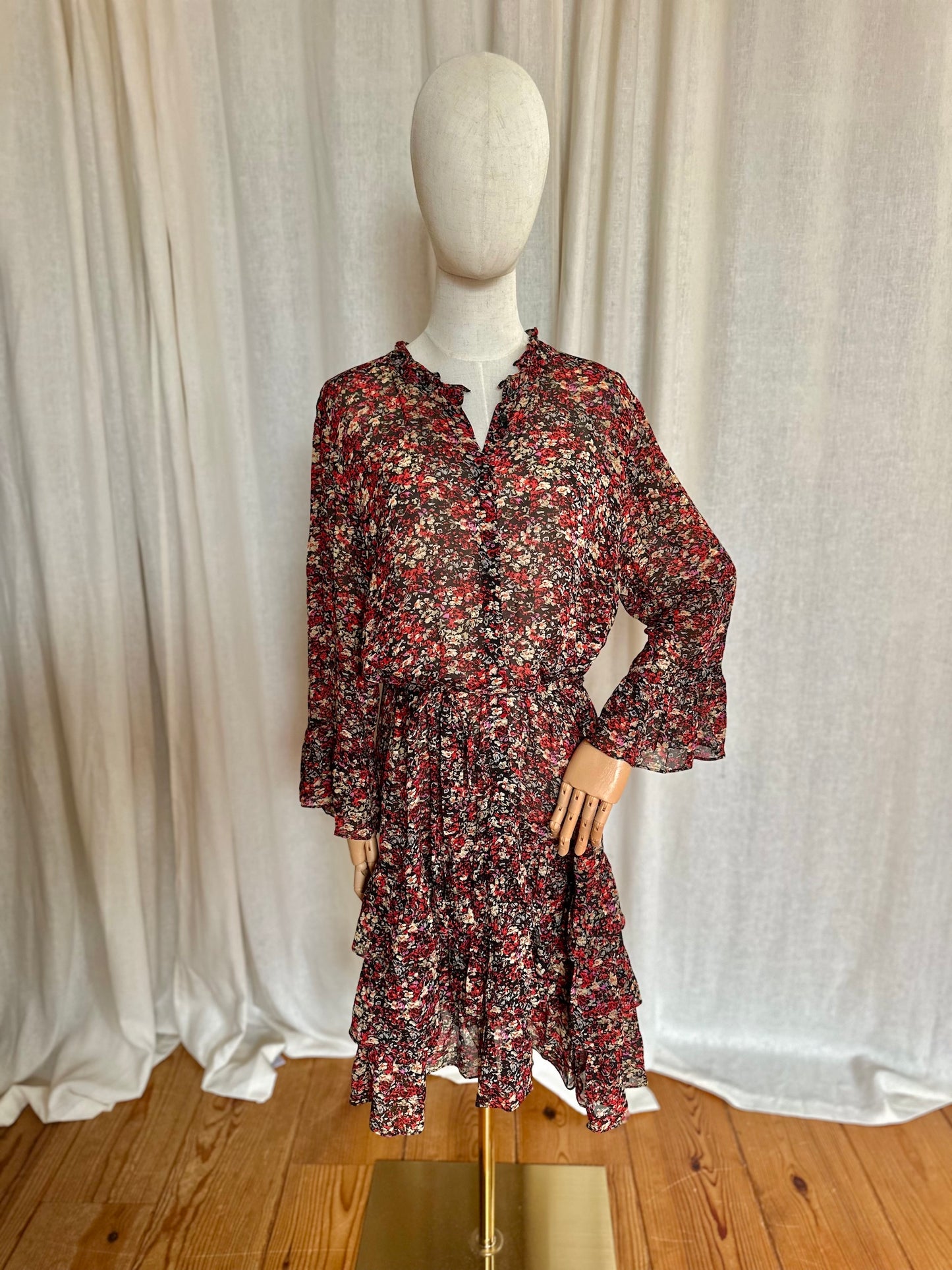 Jurk Set print rood - Maat 42