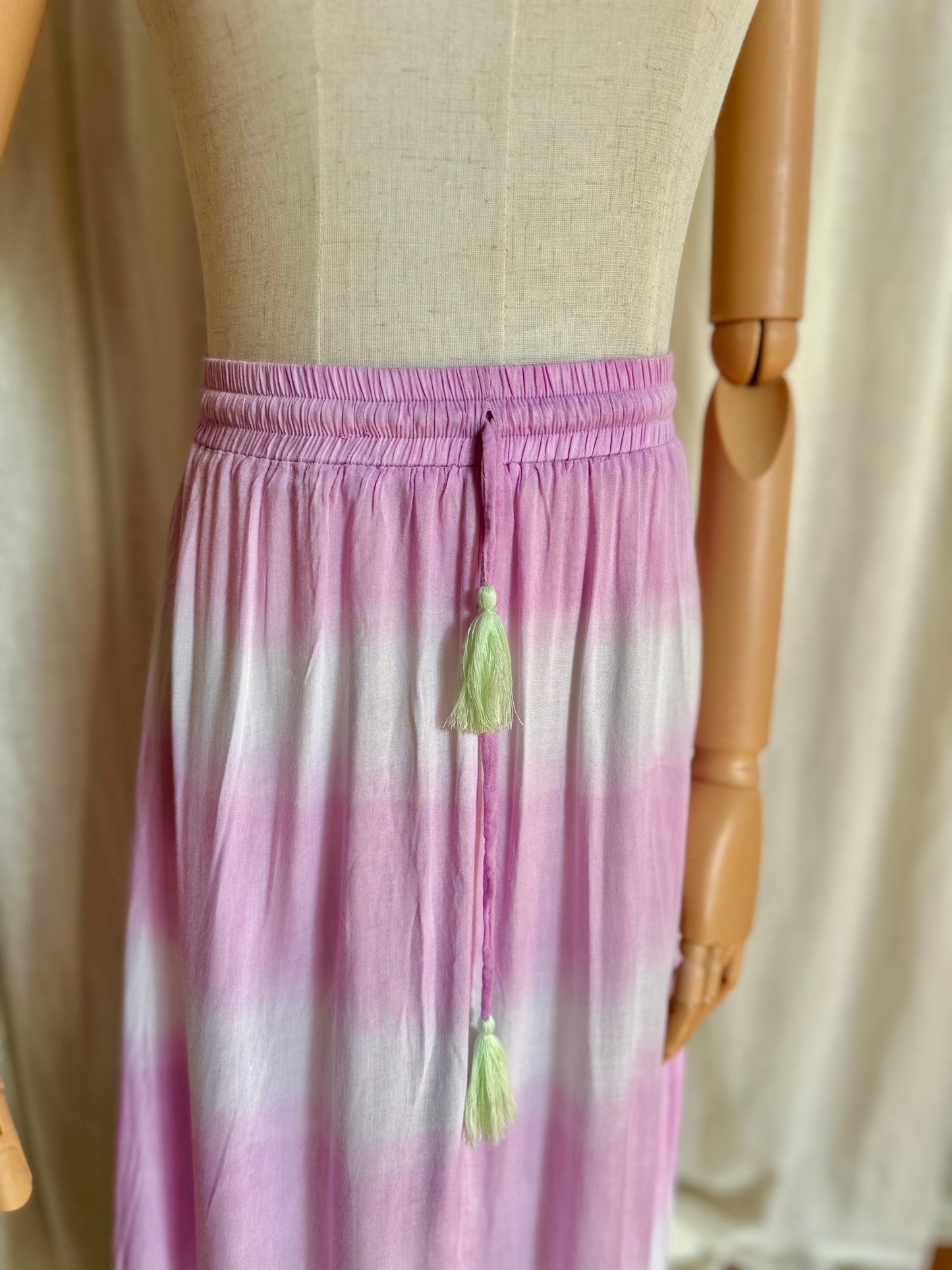 Rok Hot Lava tie dye lila, mintgroen - Maat S