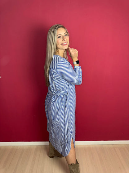 Jurk SET streep blauw&wit - Maat 38