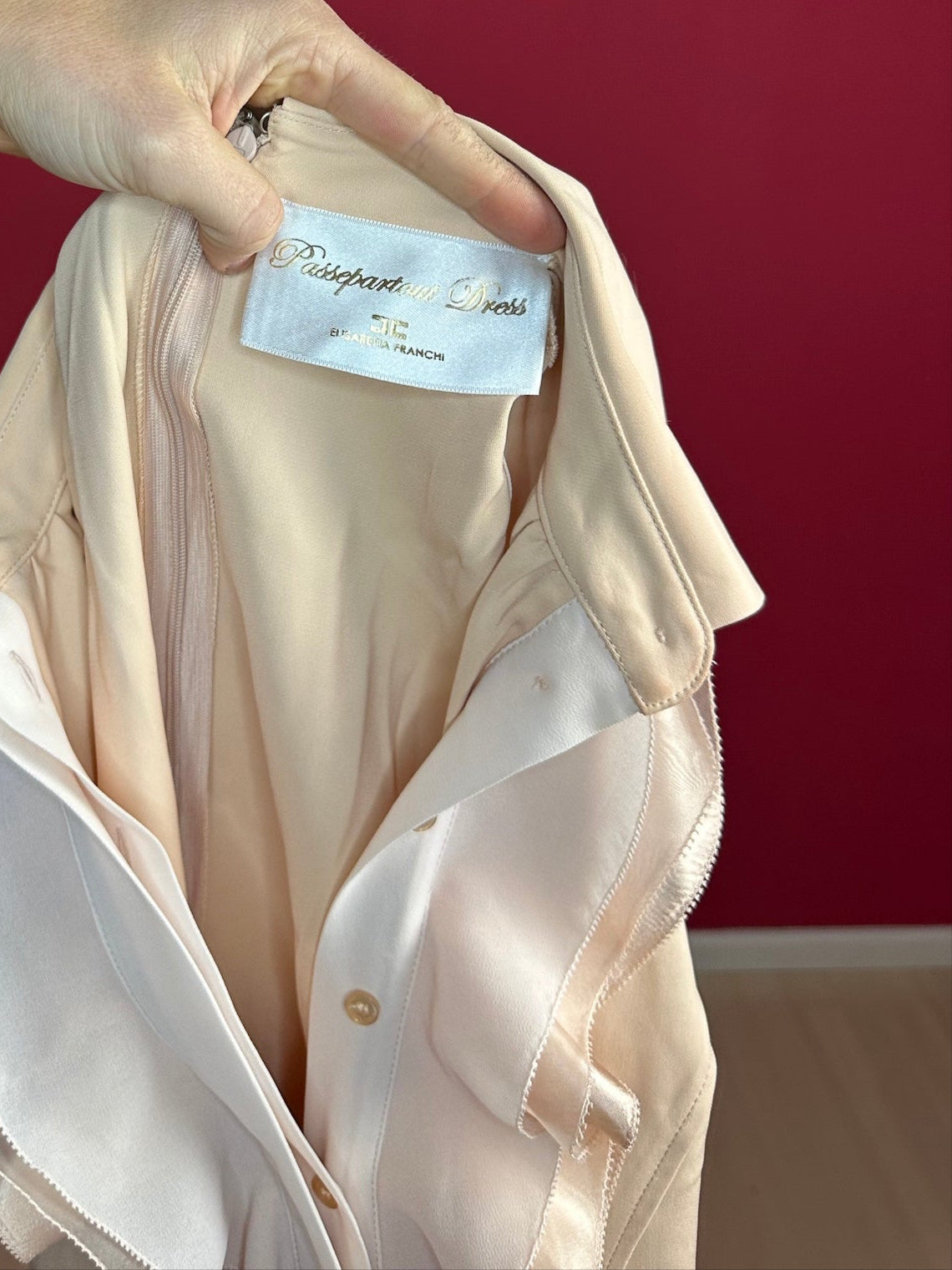 Jurk Elisabetta Franchi Passepartout nude - Maat 36