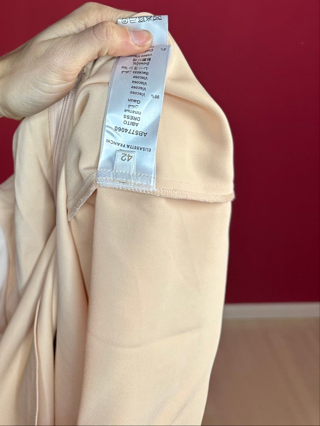 Jurk Elisabetta Franchi Passepartout nude - Maat 36