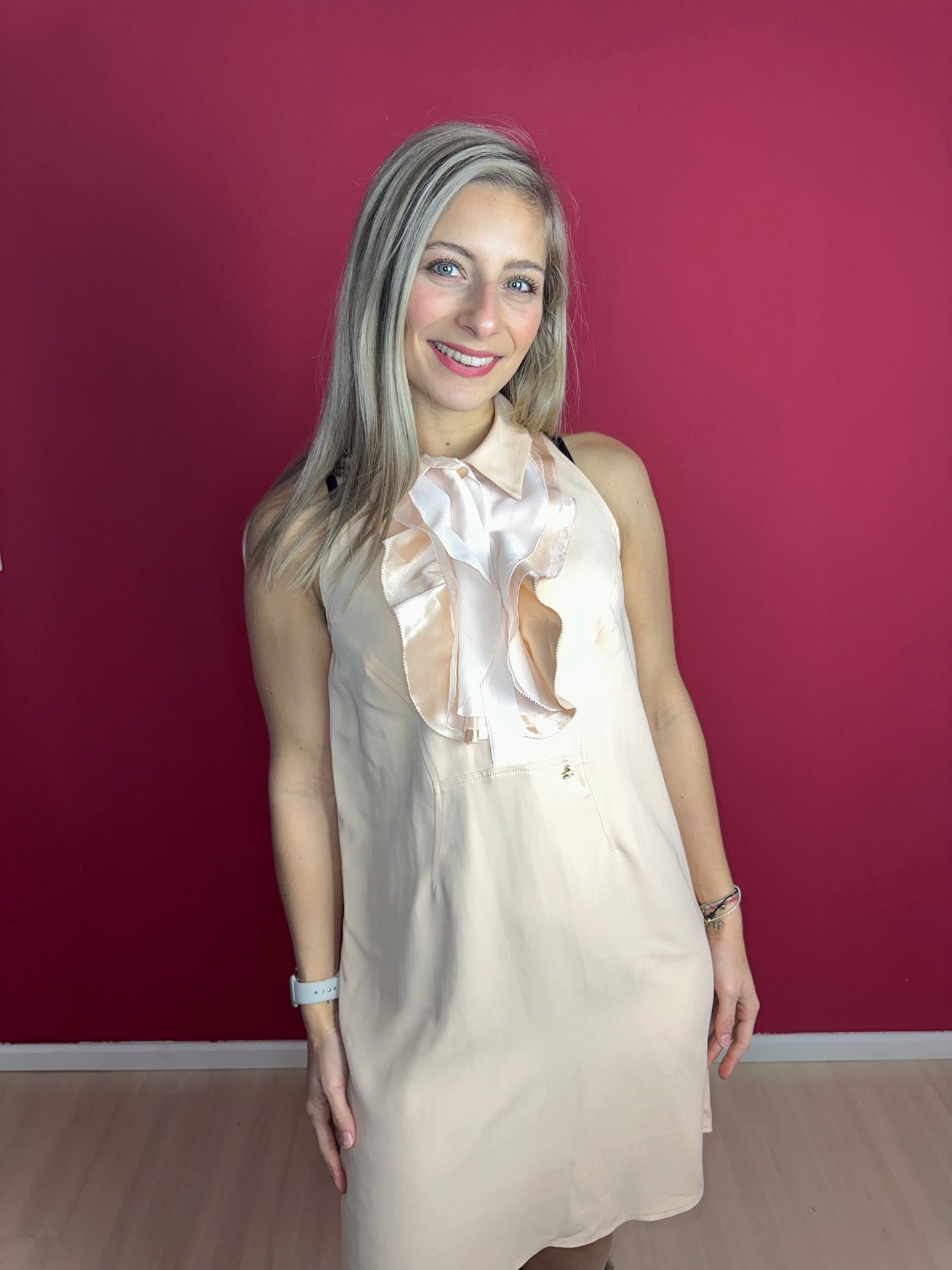 Jurk Elisabetta Franchi Passepartout nude - Maat 36