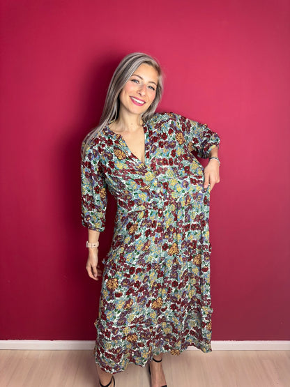 Jurk ba&sh maxi bloemenprint - Maat 3