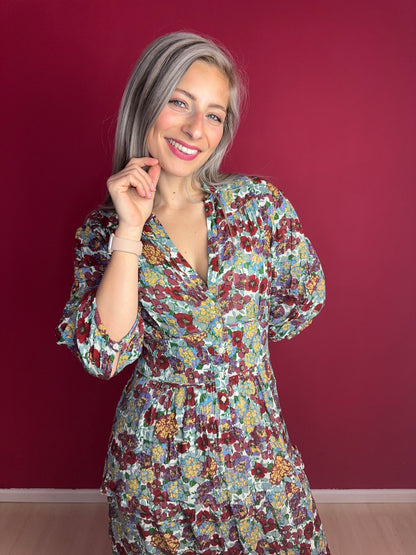 Jurk ba&sh maxi bloemenprint - Maat 3