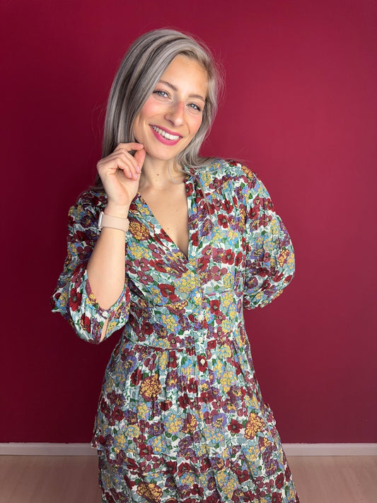 Jurk ba&sh maxi bloemenprint - Maat 3
