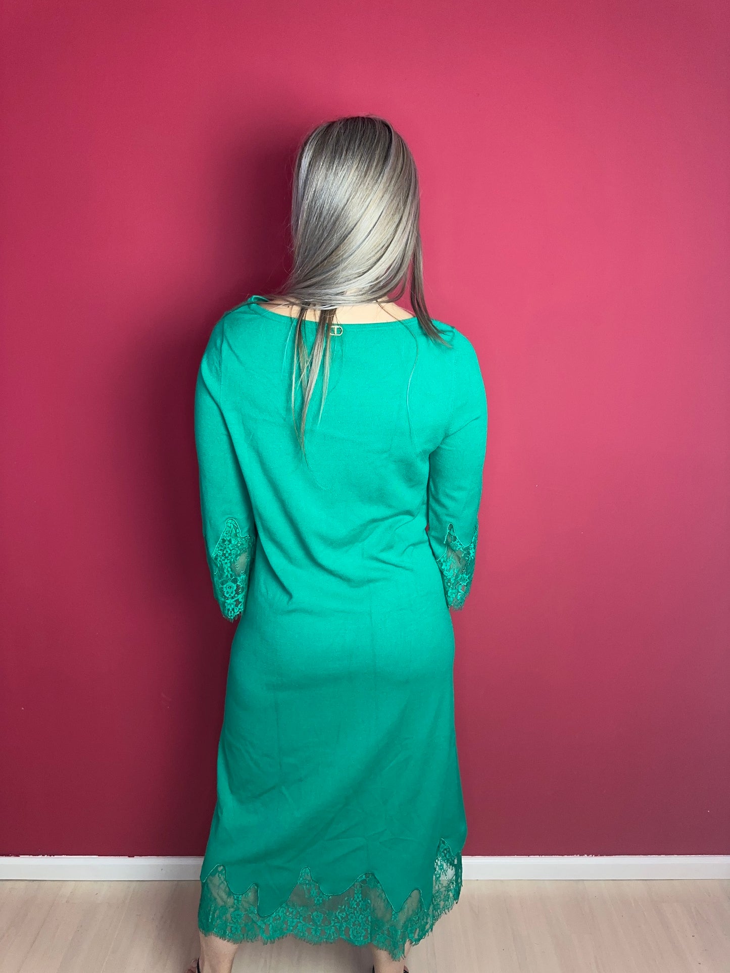 Jurk Twinset kant groen - Maat L