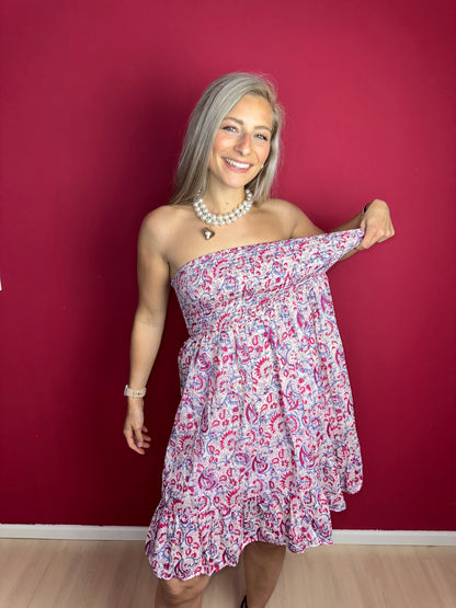 Jurk Antik Batik strapless Cherie - Maat L/XL