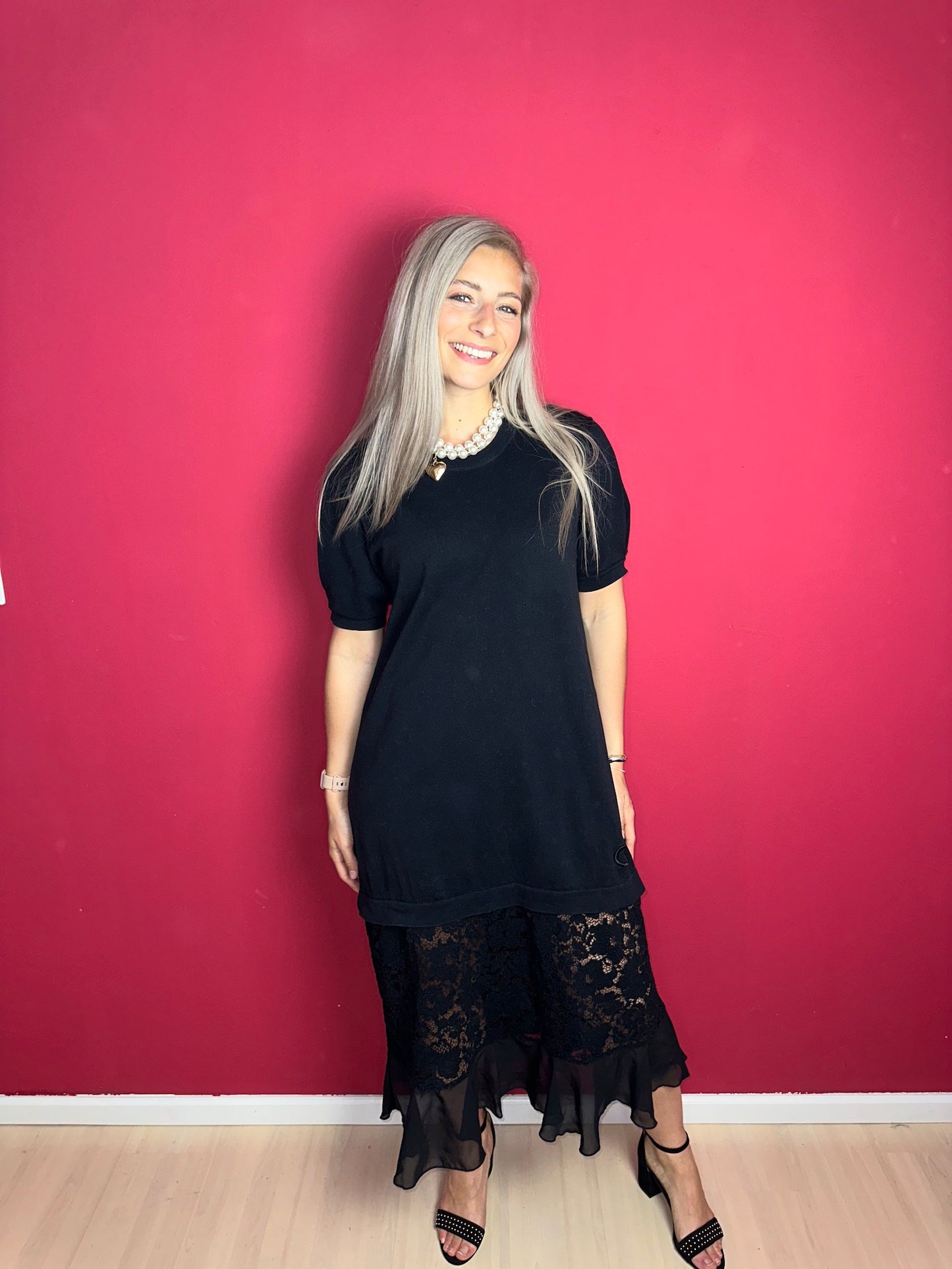 Jurk Twinset kant zwart - Maat XL