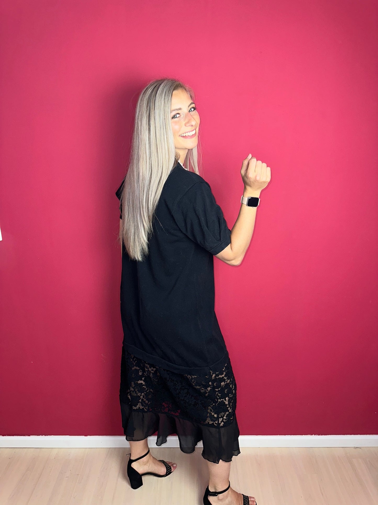 Jurk Twinset kant zwart - Maat XL