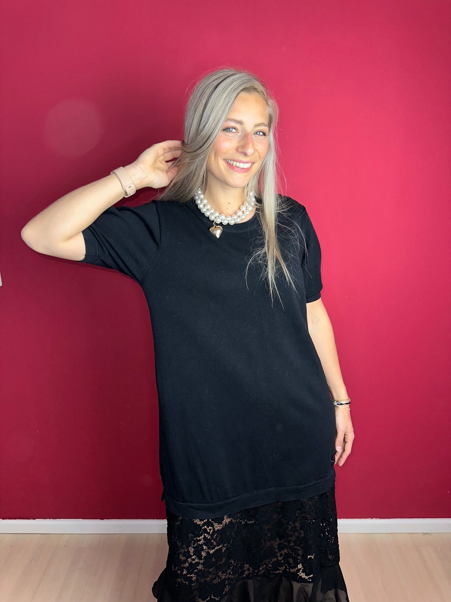 Jurk Twinset kant zwart - Maat XL