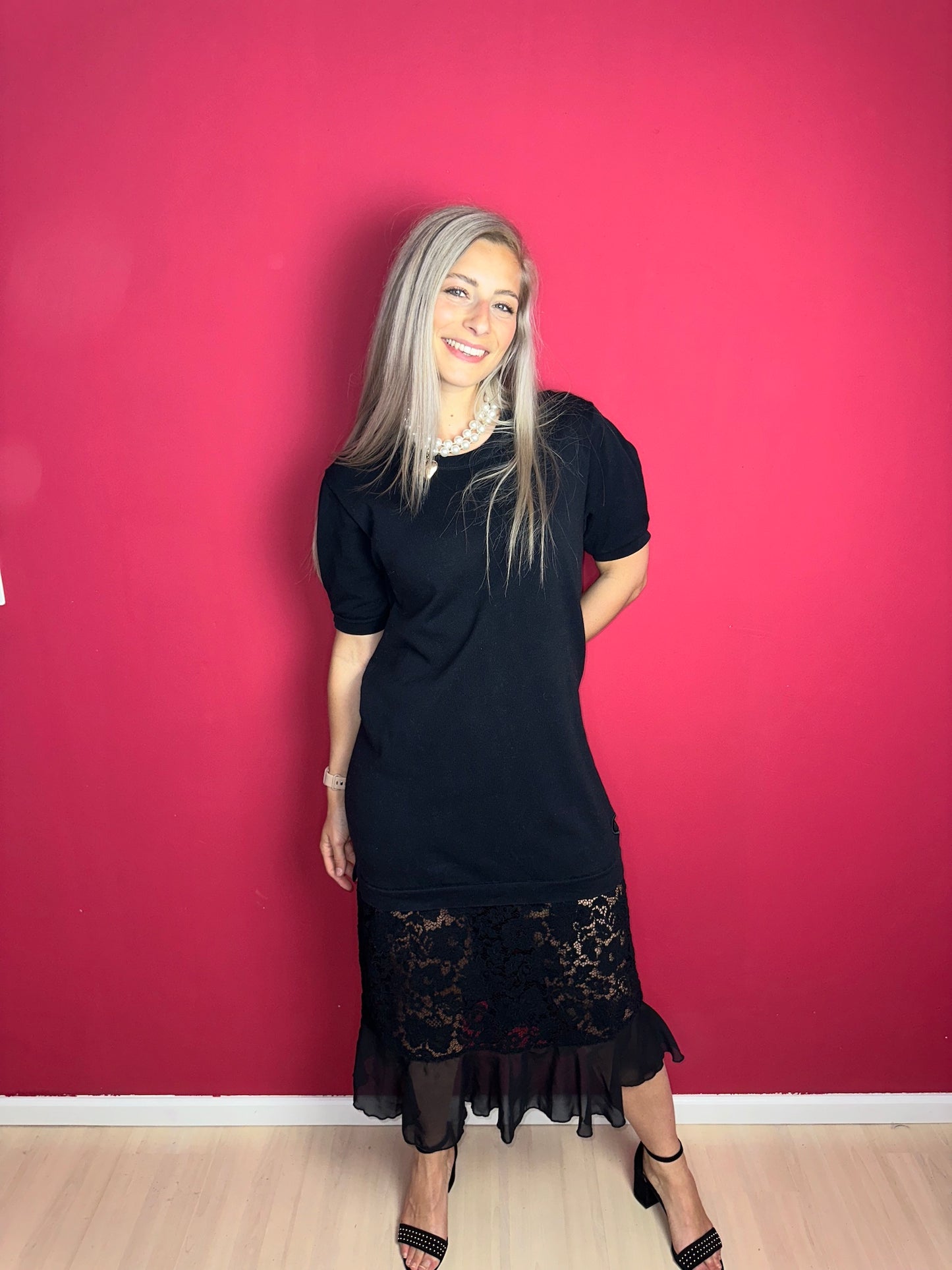 Jurk Twinset kant zwart - Maat XL