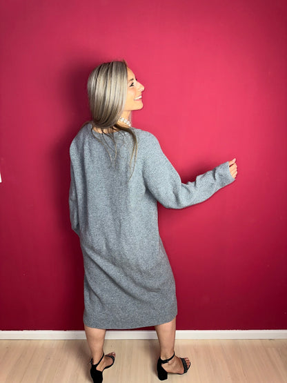Jurk SET gebreid grijs - Maat 40