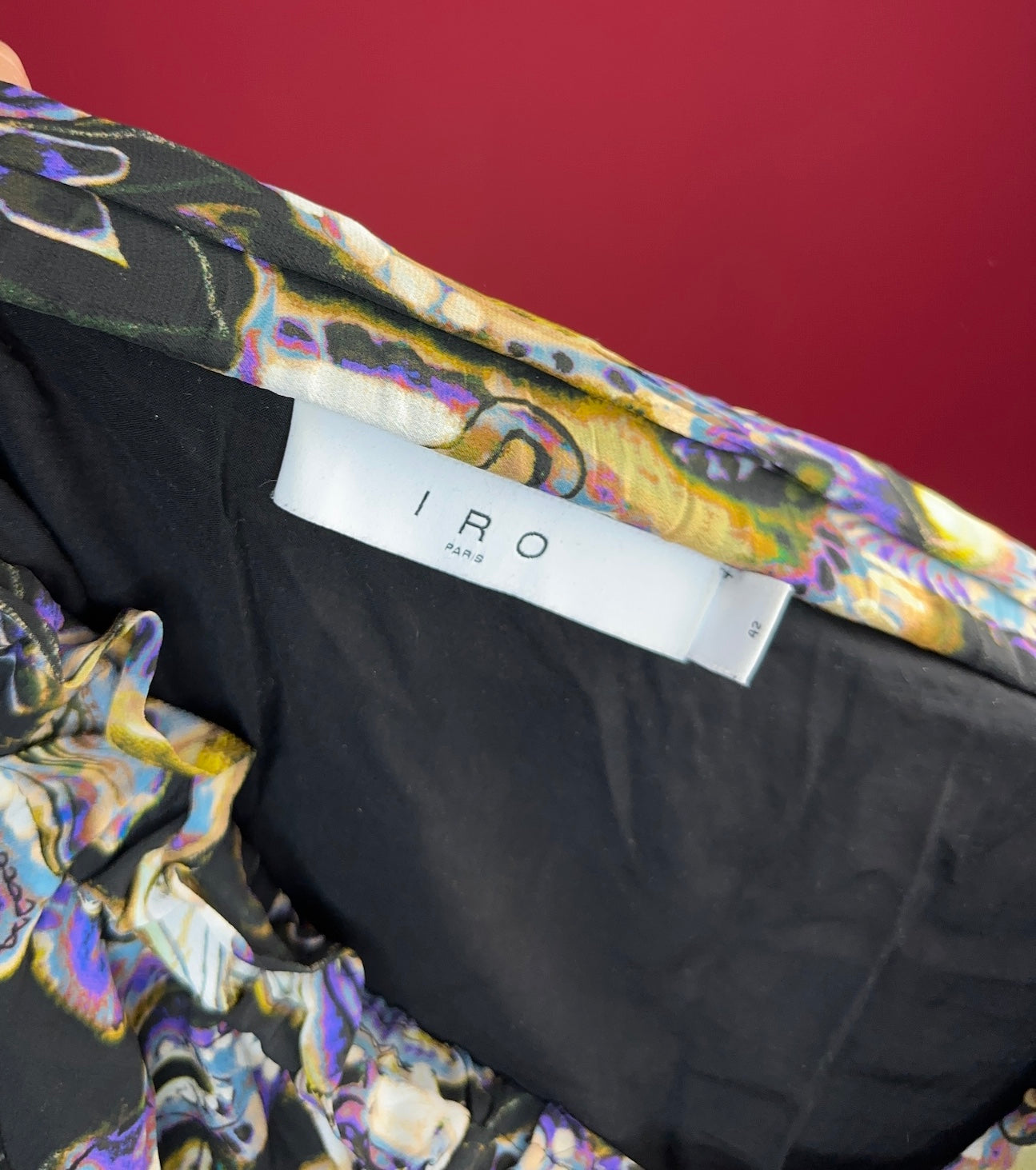 Rok IRO DOLA print paars/geel - Maat 42
