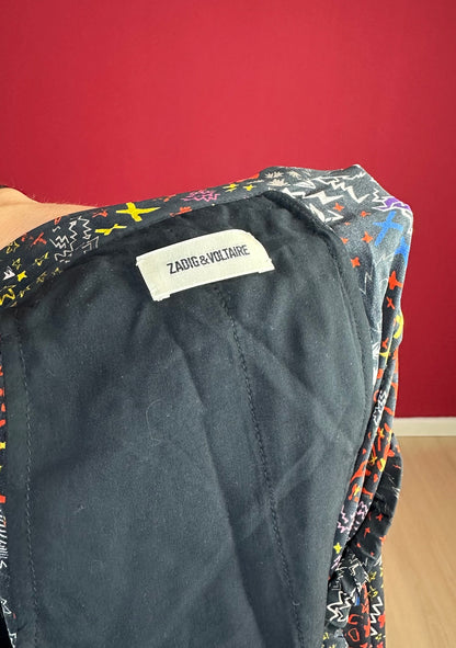 Rok Zadig & Voltaire print kant zwart - Maat 40
