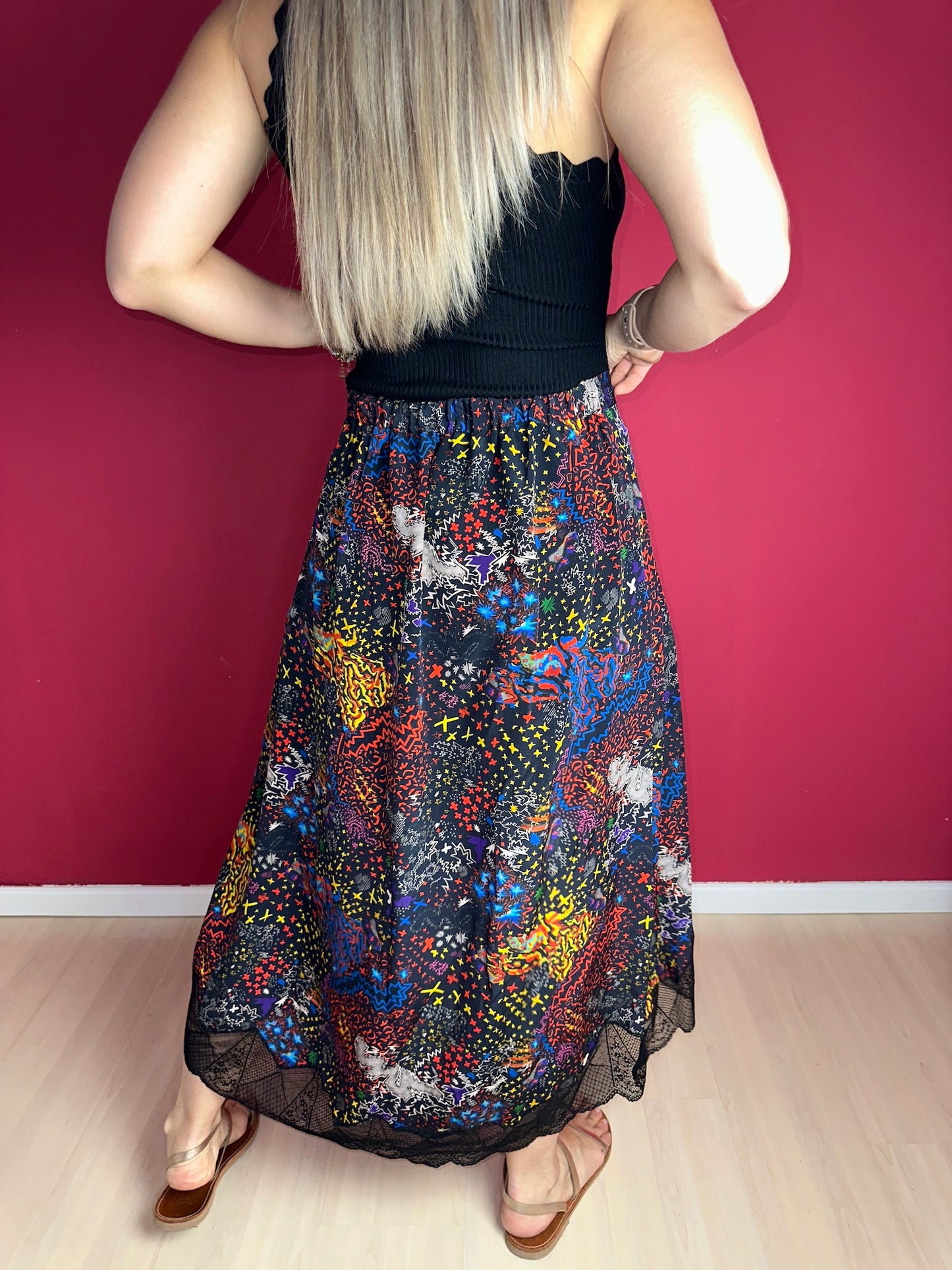 Rok Zadig & Voltaire print kant zwart - Maat 40