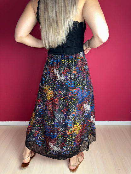 Rok Zadig & Voltaire print kant zwart - Maat 40