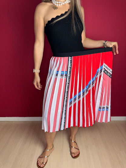 Rok PINKO plissé rood - Maat 40