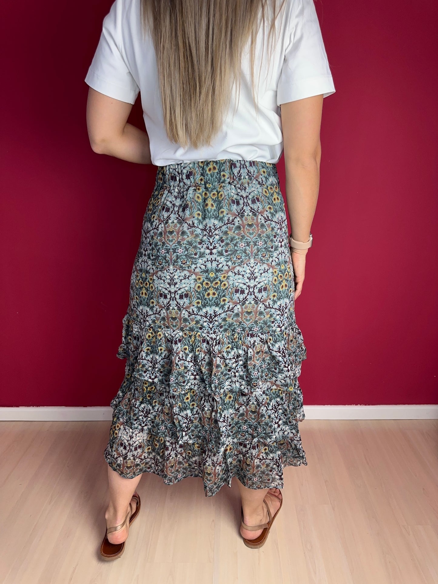 Rok ba&sh Paola print turquoise - Maat 3