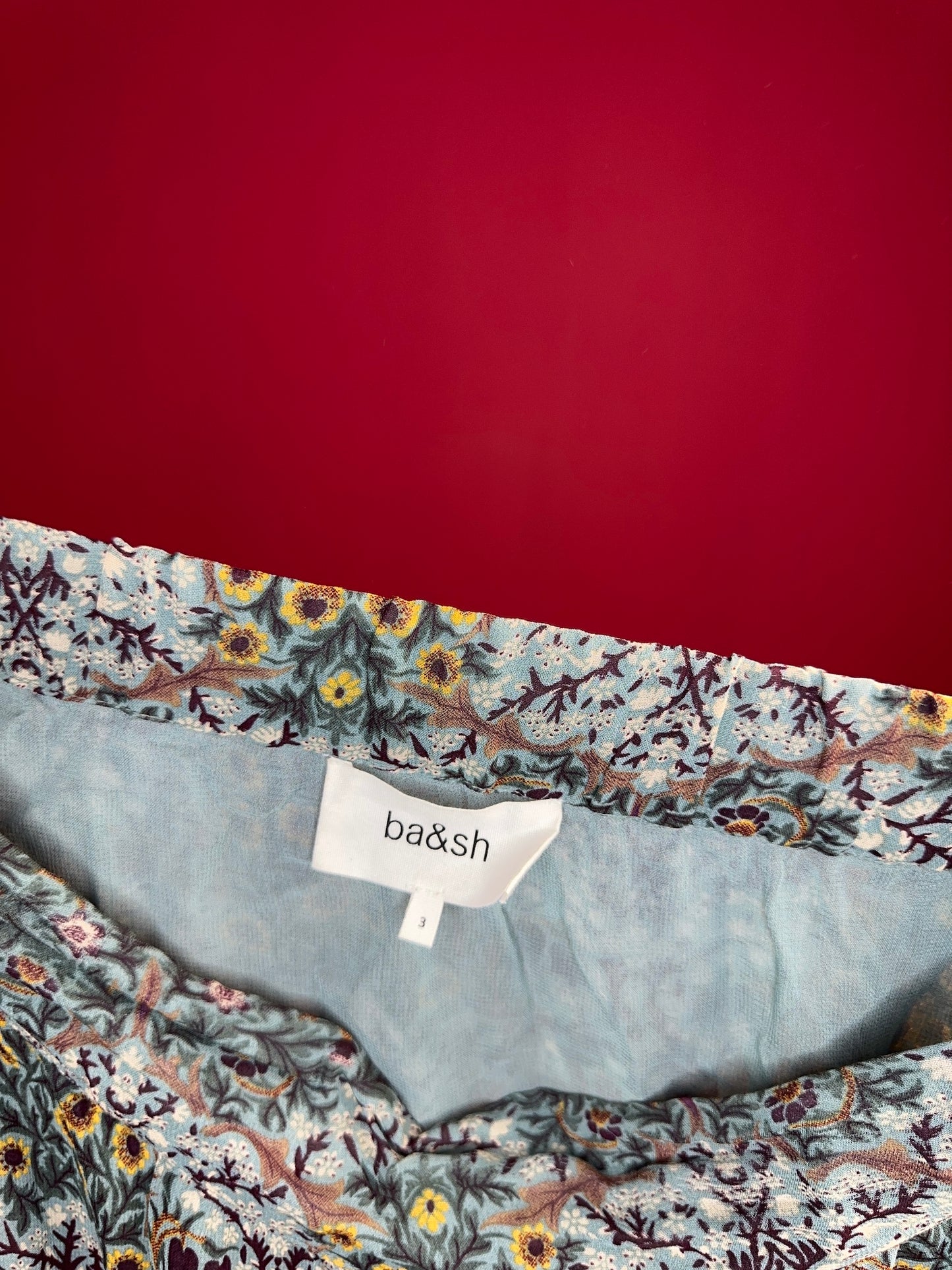 Rok ba&sh Paola print turquoise - Maat 3