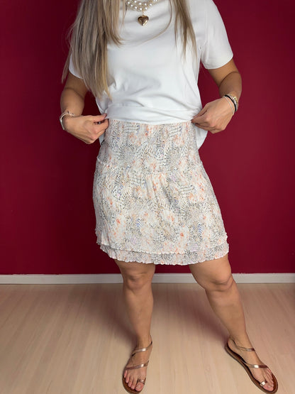 Rok LaLa Berlin print beige - Maat L