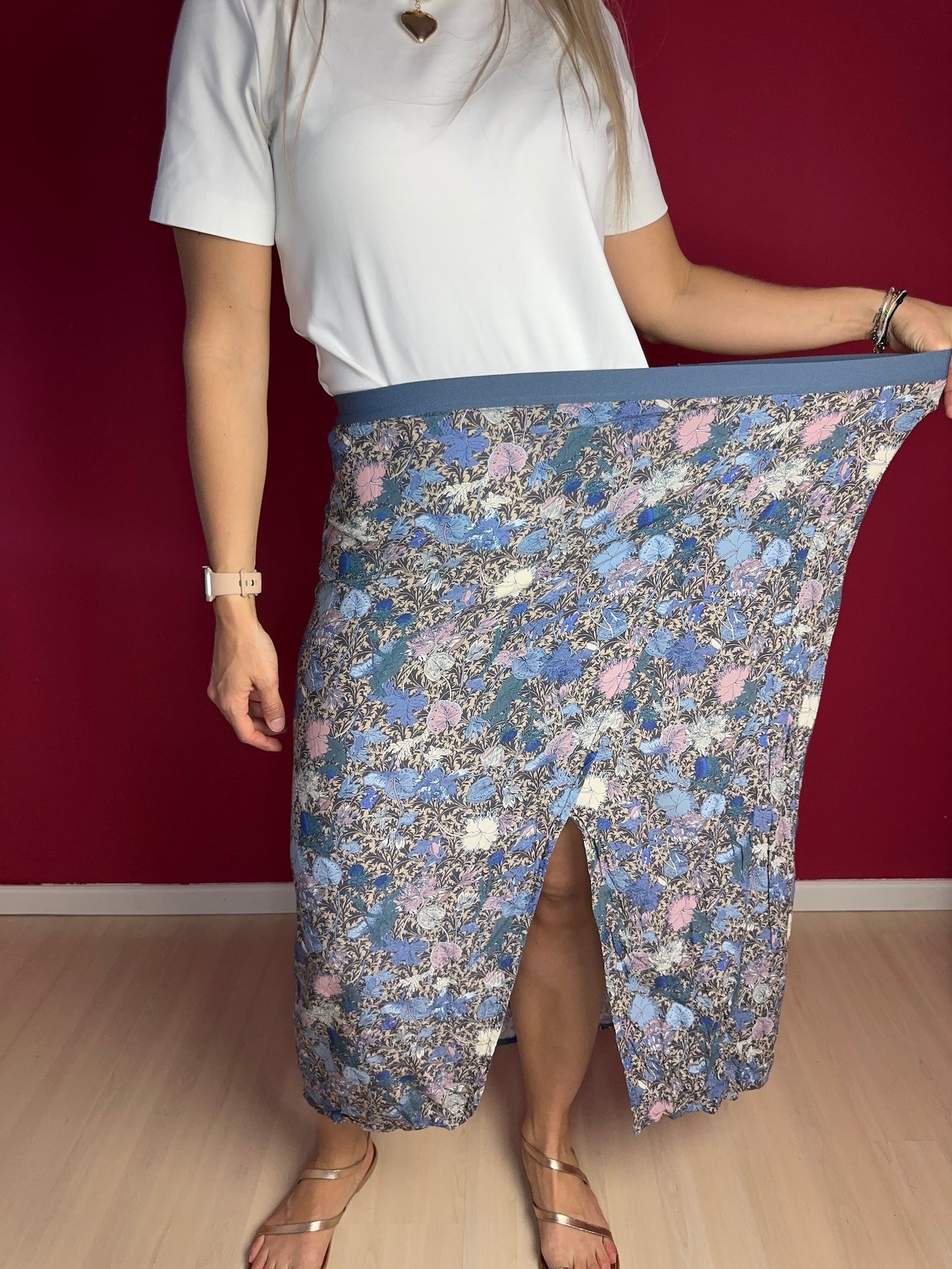 Rok Zadig&Voltaire print blauw - Maat XL