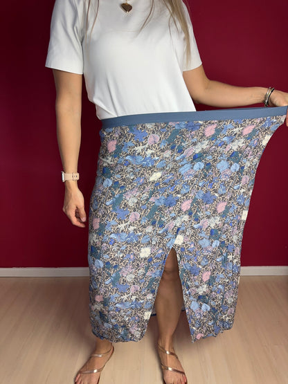 Rok Zadig&Voltaire print blauw - Maat XL
