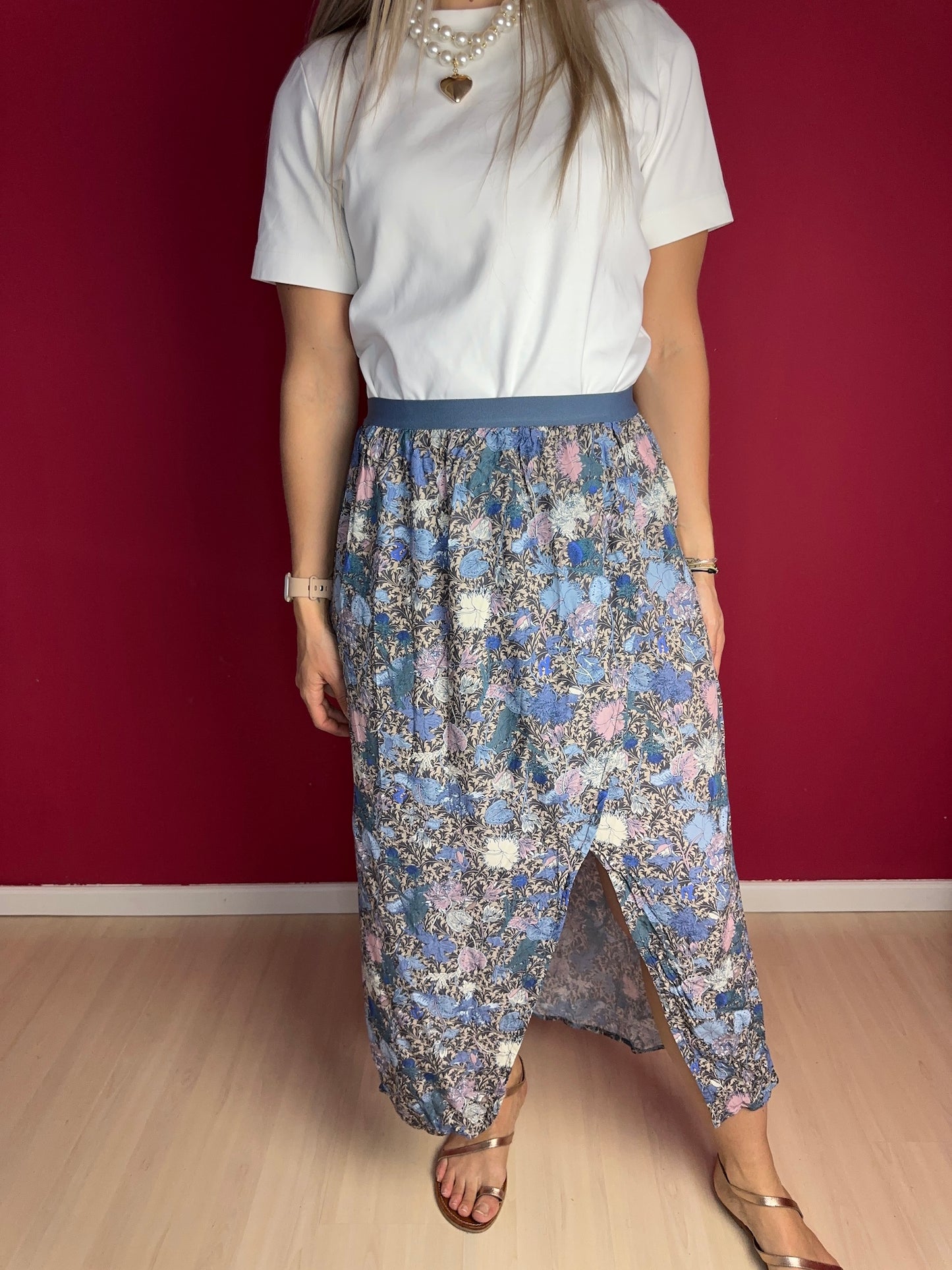 Rok Zadig&Voltaire print blauw - Maat XL