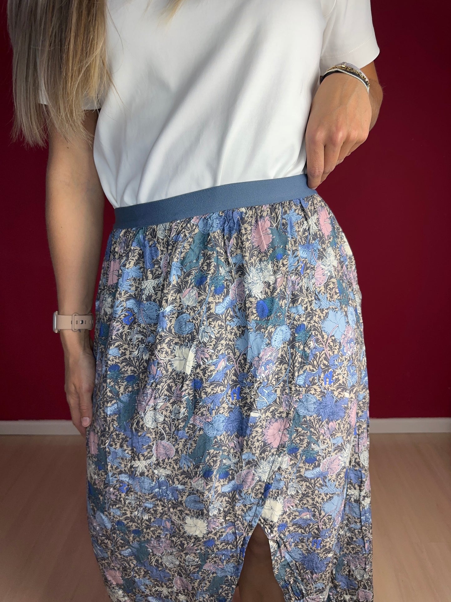 Rok Zadig&Voltaire print blauw - Maat XL