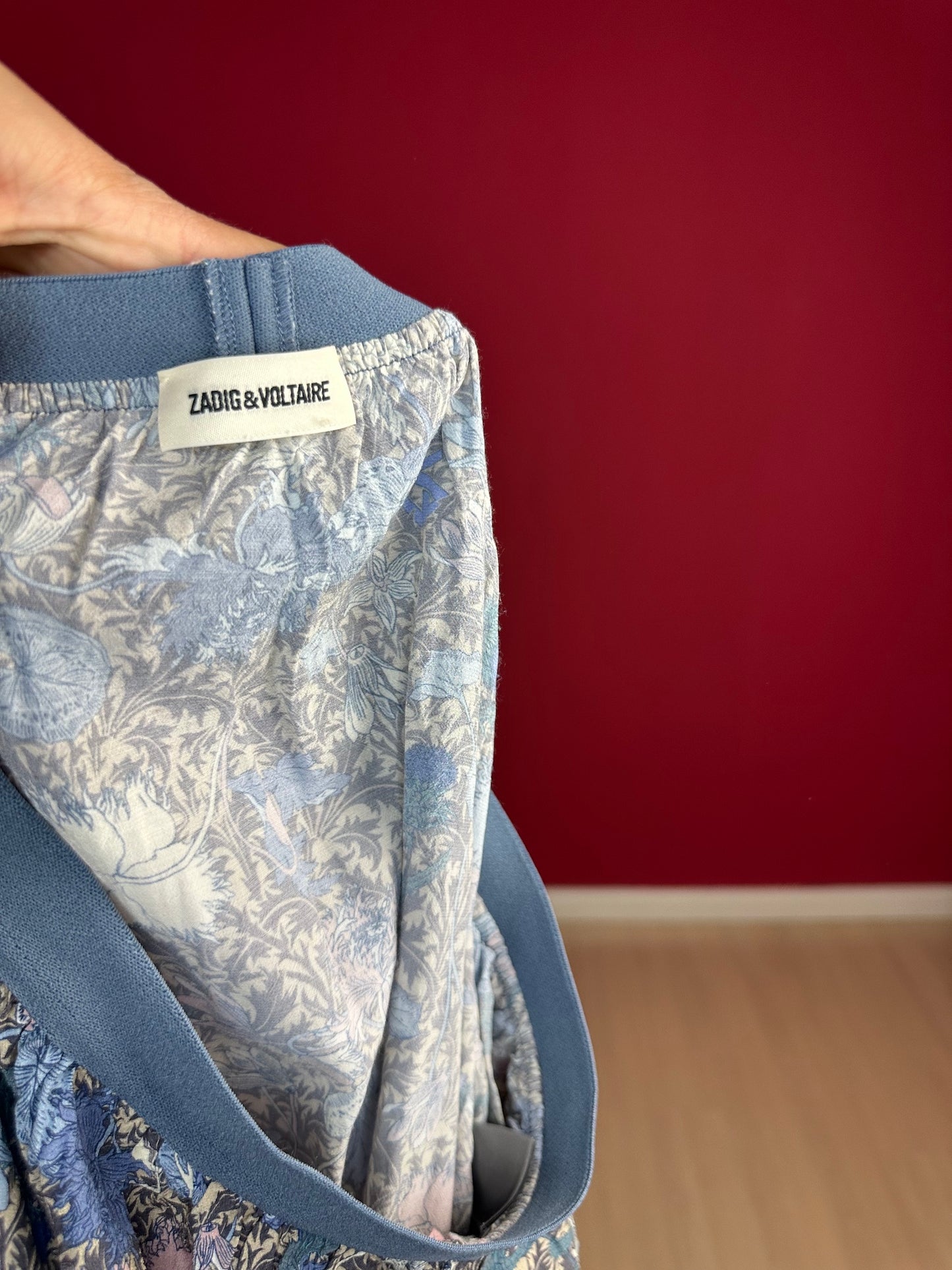 Rok Zadig&Voltaire print blauw - Maat XL