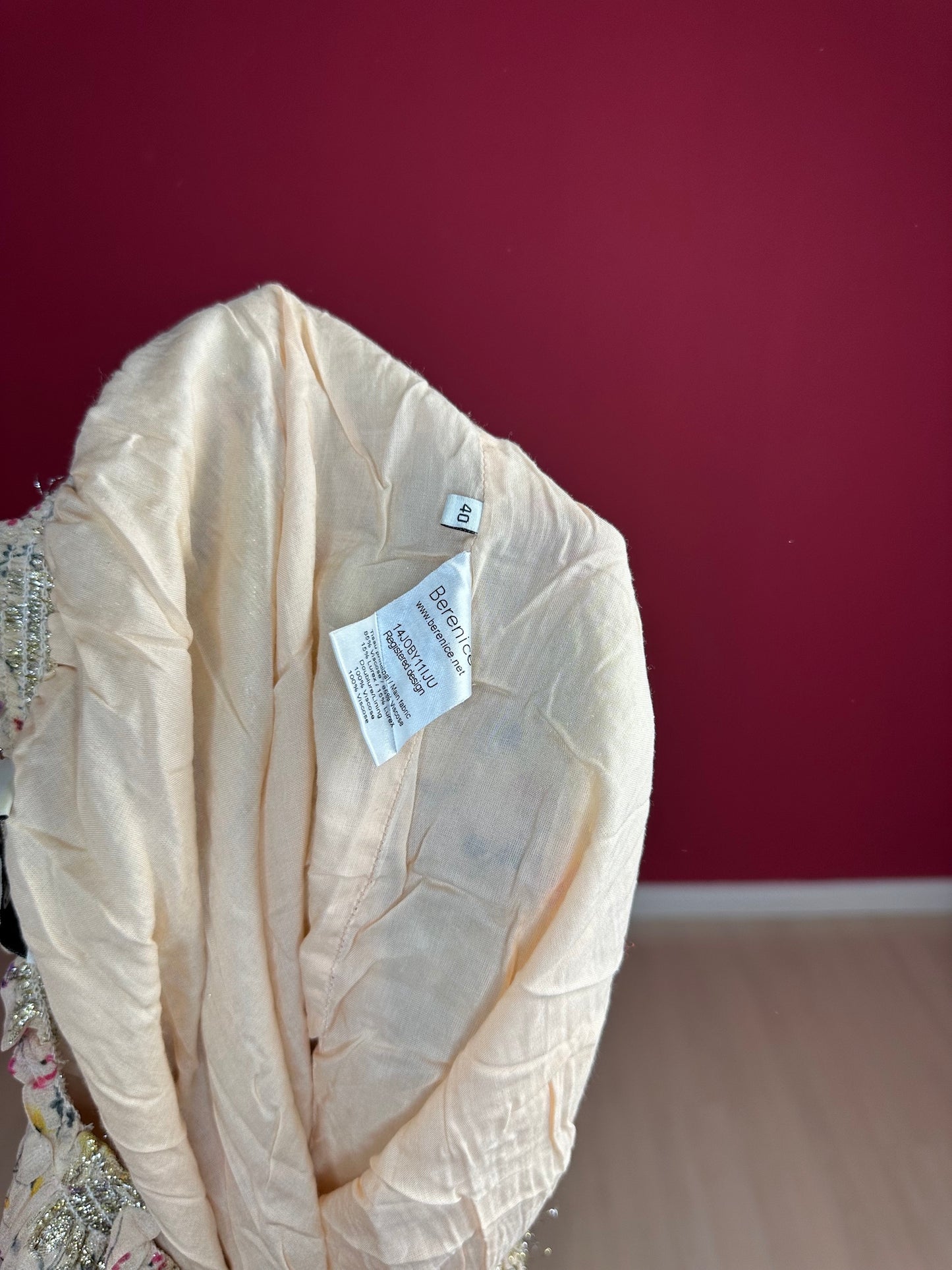Rok Berenice print beige goud - Maat 40