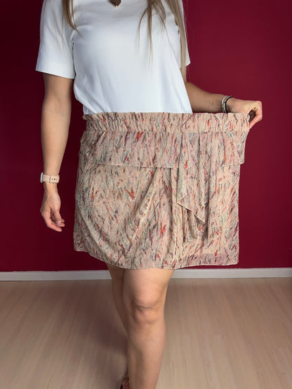 Rok IRO Joucas print beige glitters - Maat 42
