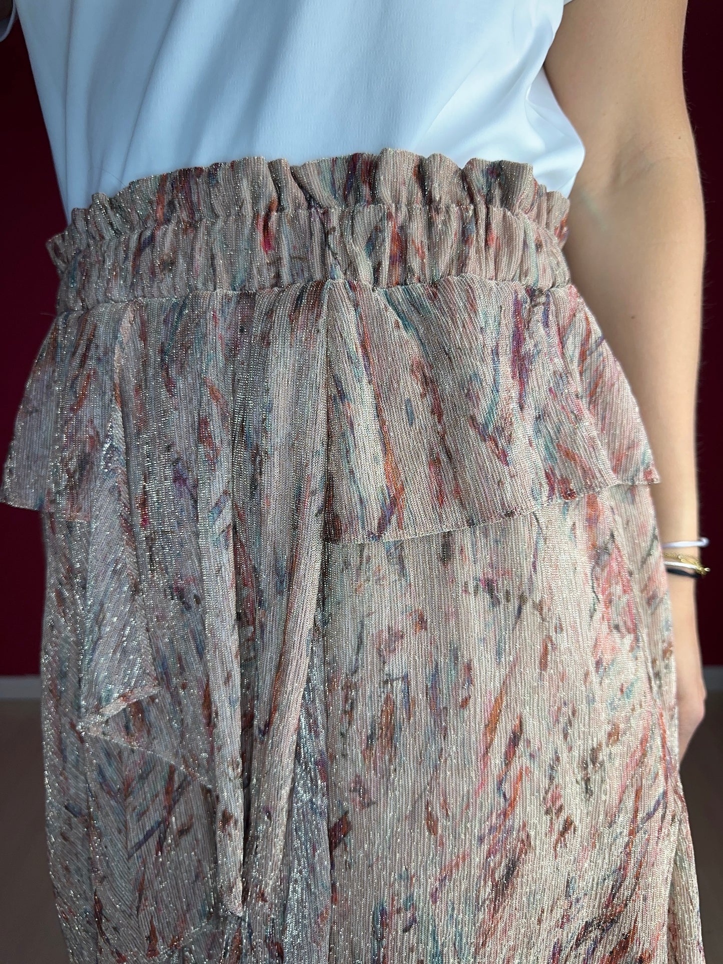 Rok IRO Joucas print beige glitters - Maat 42