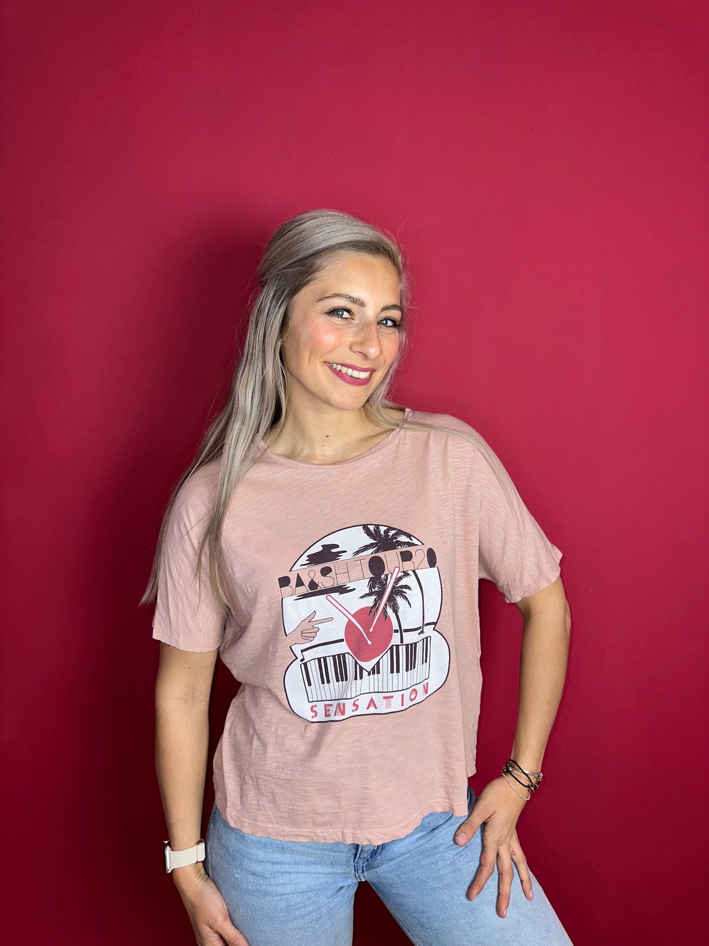 T-shirt ba&sh 'sensation' oudroze - Maat 2