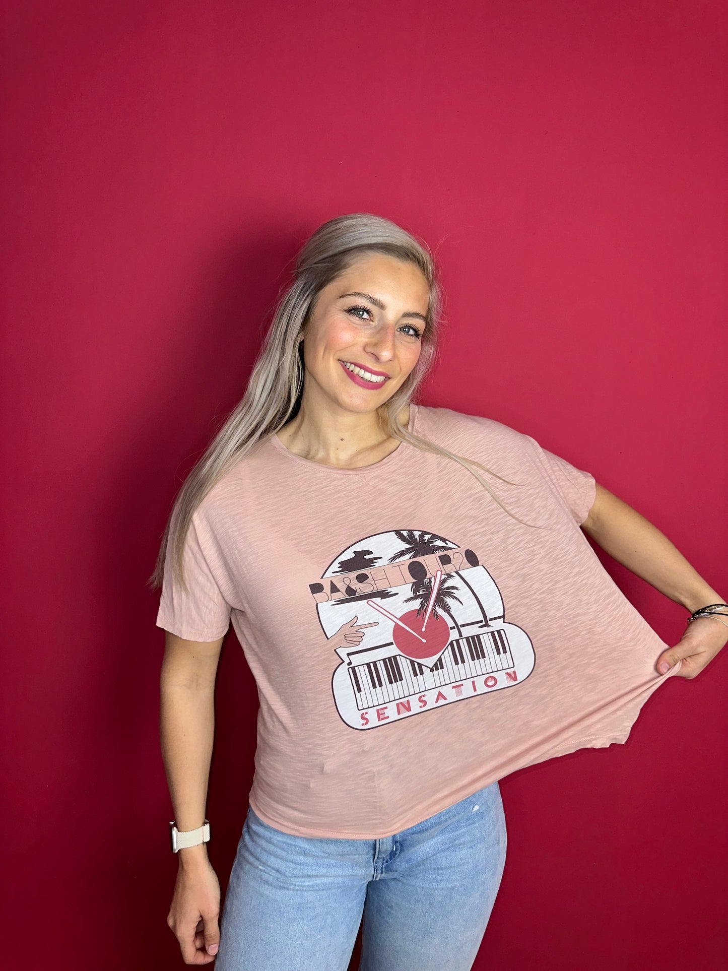 T-shirt ba&sh 'sensation' oudroze - Maat 2
