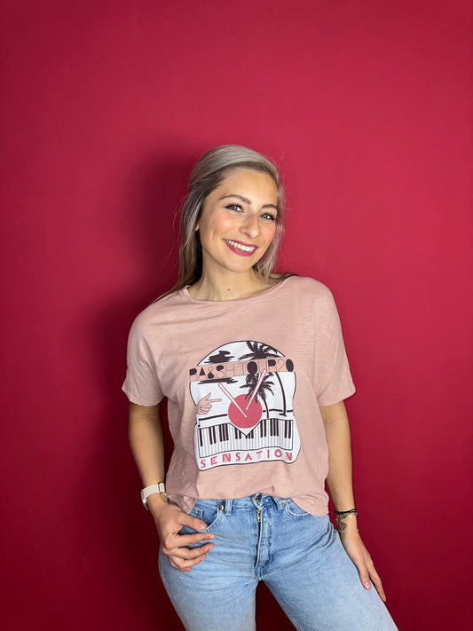 T-shirt ba&sh 'sensation' oudroze - Maat 2