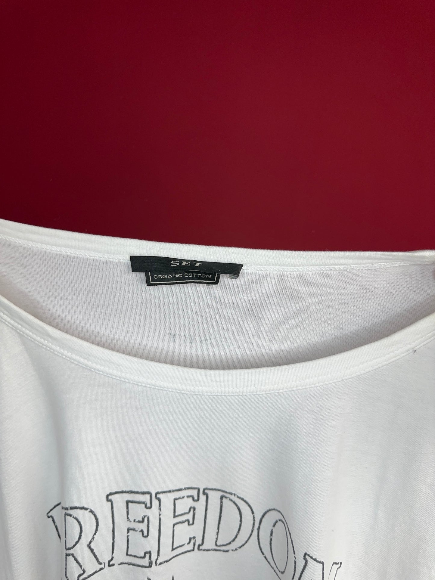 T-shirt SET wit 'Freedom' - Maat 42