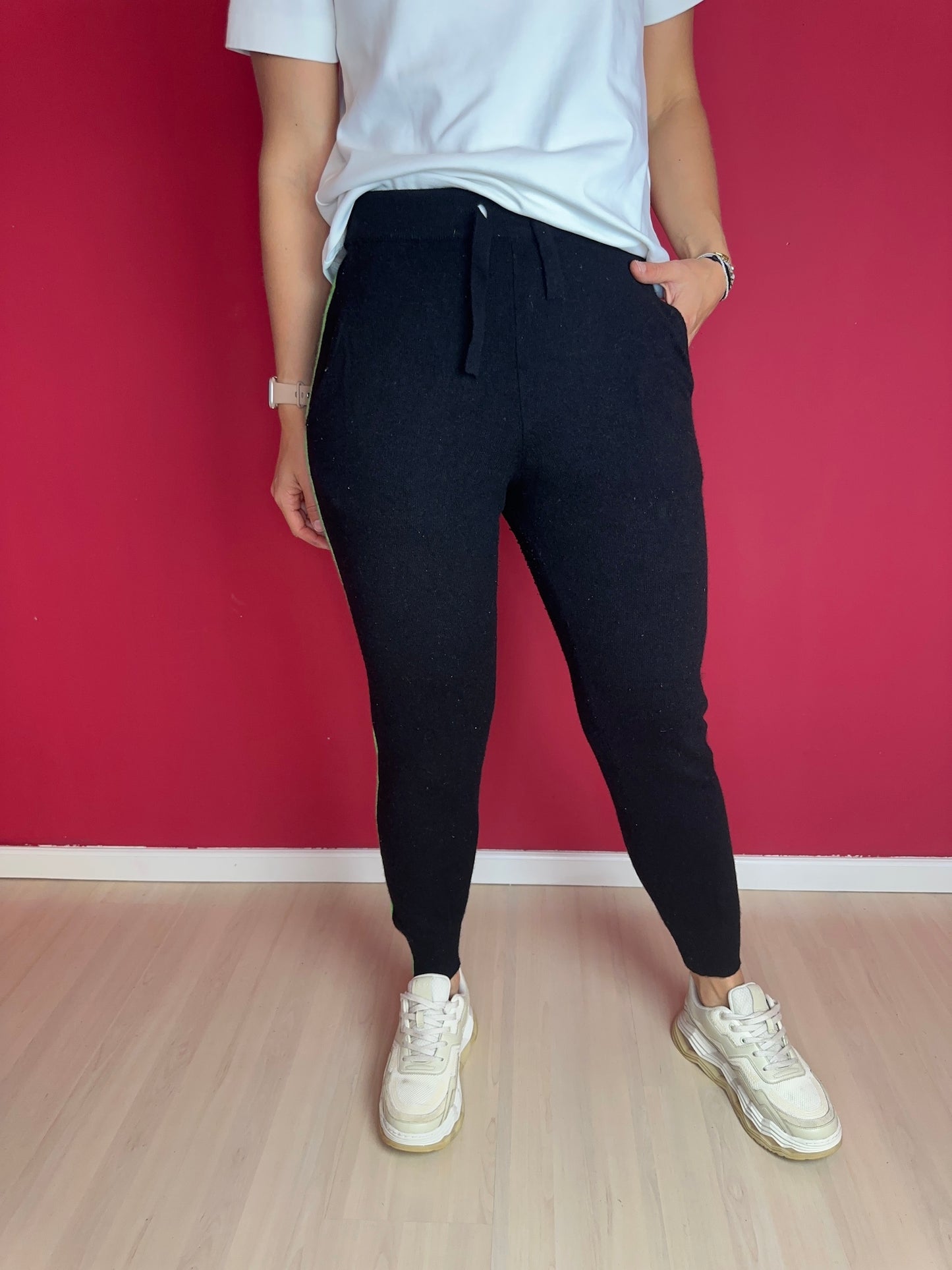 Broek Brodie cashmere zwart/neon groen - Maat M