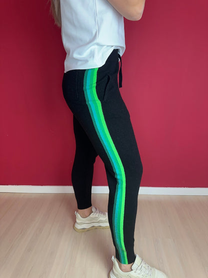 Broek Brodie cashmere zwart/neon groen - Maat M