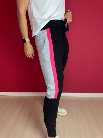 Broek Brodie Cashmere zwart/neon roze - Maat L