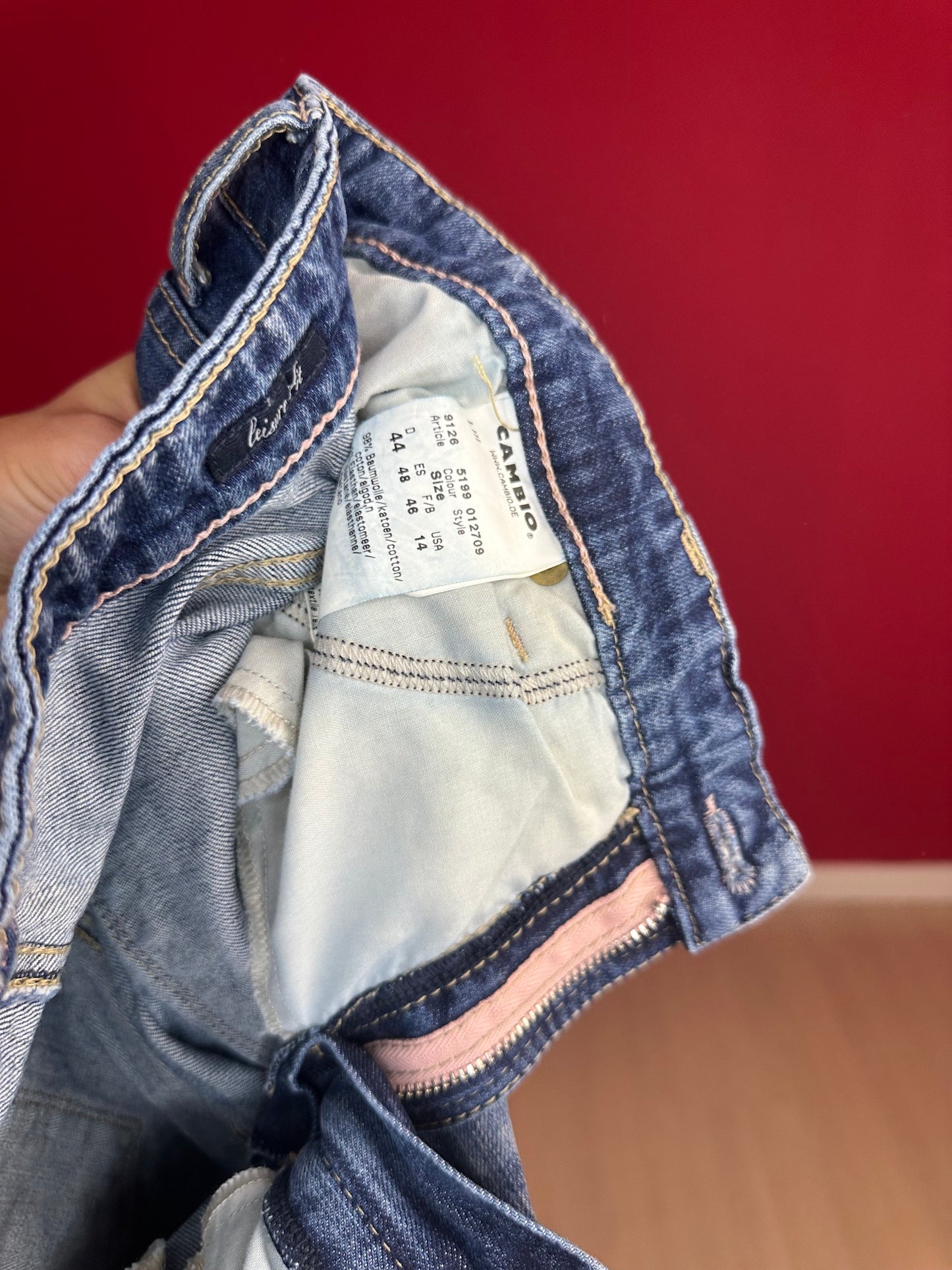 Jeans Cambio studs roségoud - Maat 44