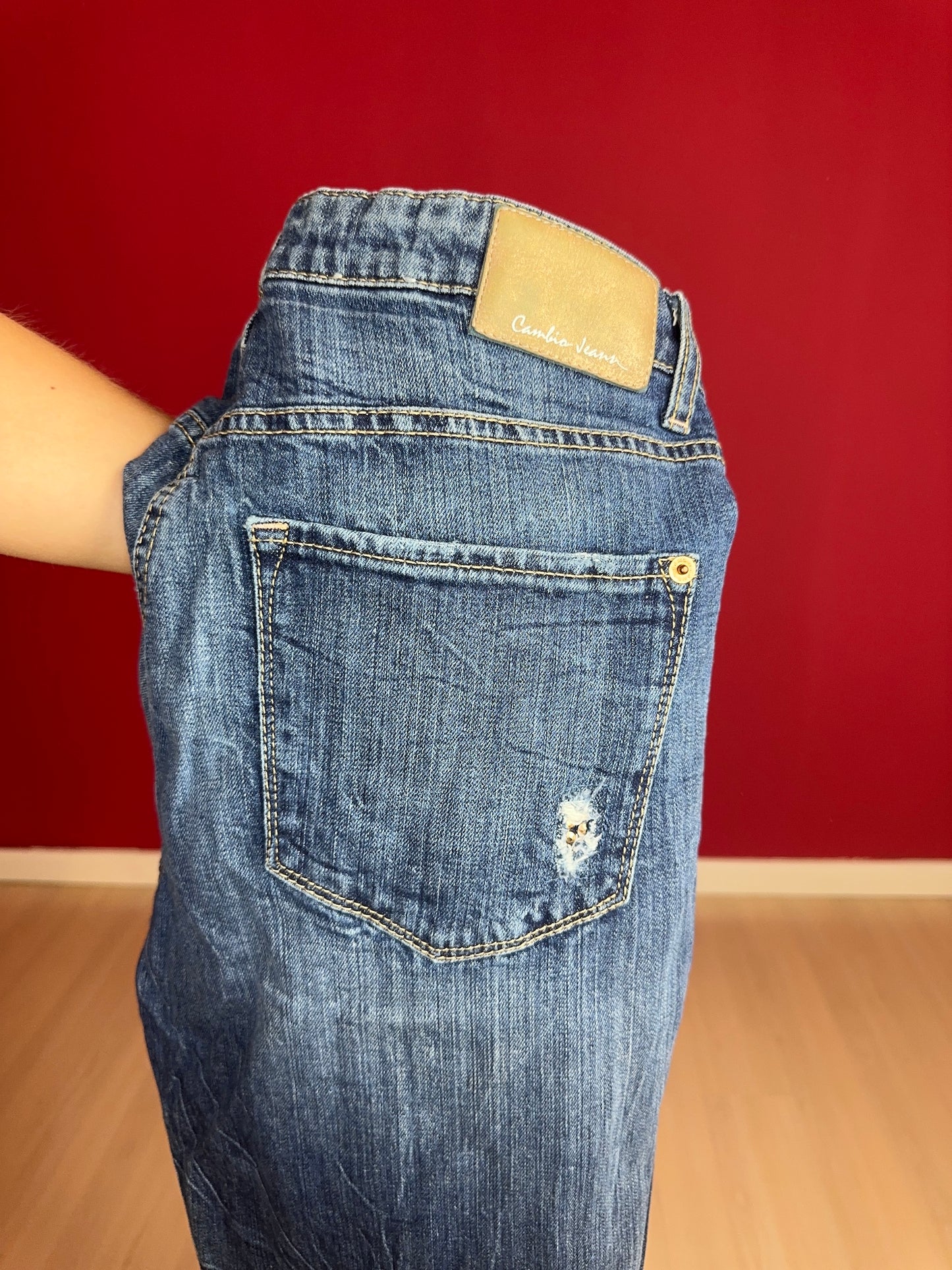 Jeans Cambio studs roségoud - Maat 44