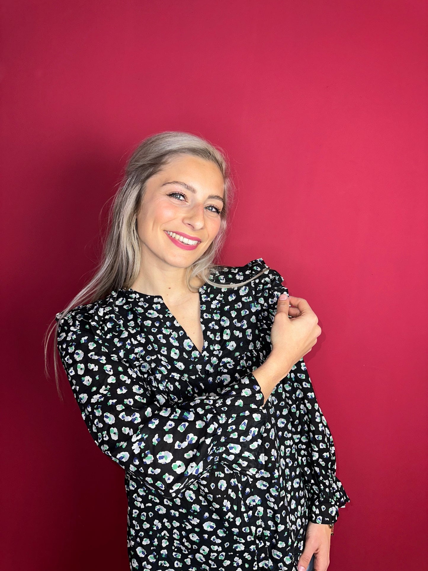Blouse ba&sh zwart print - Maat 2