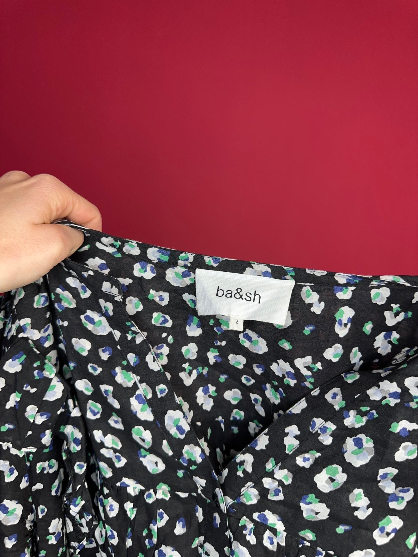 Blouse ba&sh zwart print - Maat 2