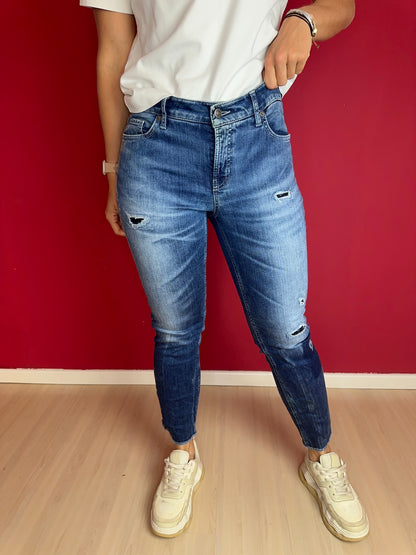 Jeans Cambio pailetten donkerblauw - Maat 32