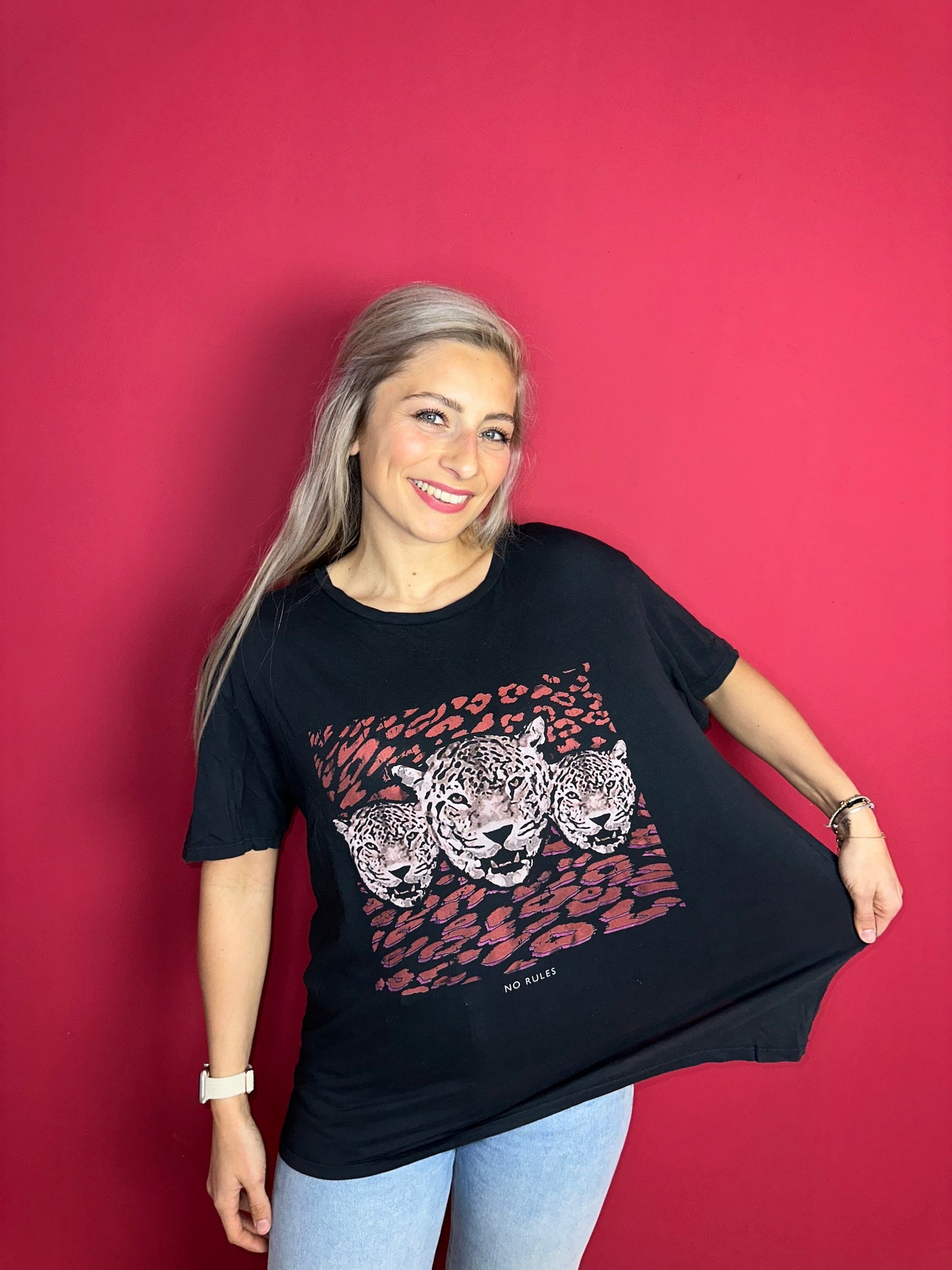 T-shirt SET zwart tijgers - Maat 42