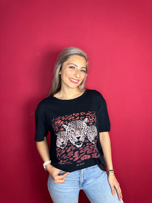 T-shirt SET zwart tijgers - Maat 42