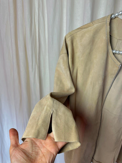 Jack Fabiana Filippi suede driekwart mouw beige - maat 36 (S)